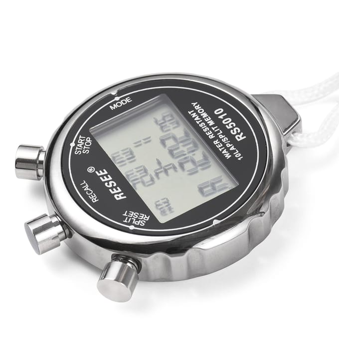 Digitale Stopwatch voor Sport- en Atletiekcoaches 1 100 Seconden Nauwkeurige Tijdmeting m Countdown Timer 10 Geheugens Ophalen gray
