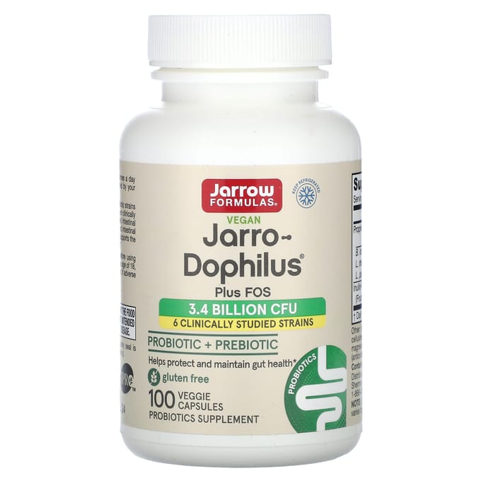 Jarrow Formulas, Jarro-Dophilus Plus FOS végétalien, 100 capsules végétariennes