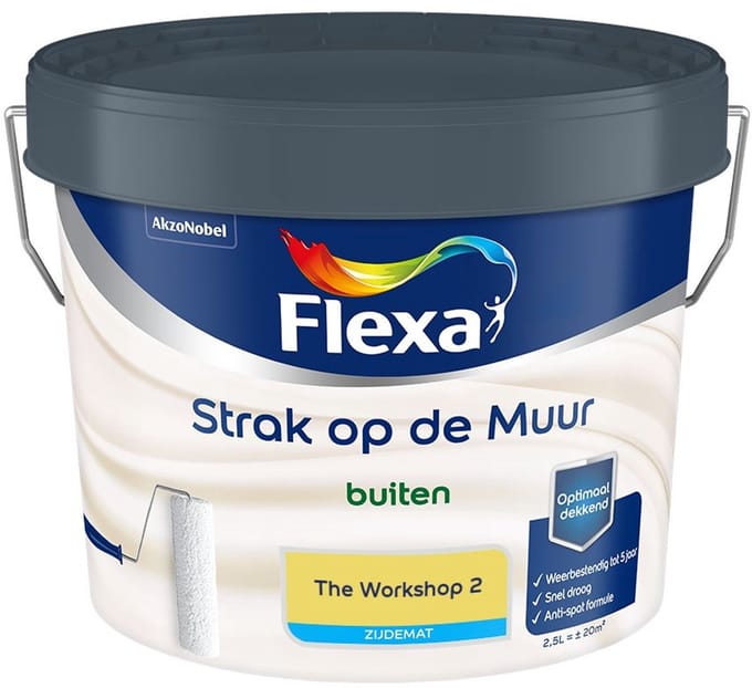 Flexa - Strak Op De Muur Buiten Zijdemat - The Workshop 2 - Mengverf - 2,5 L