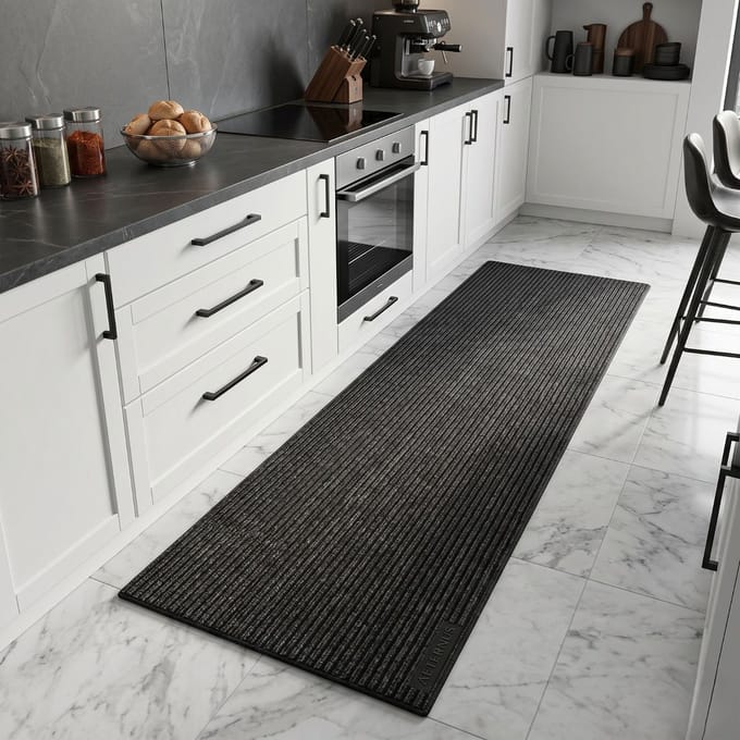 FLOORDIREKT Keukenloper - Tapijtloper - Granada - Antraciet - 80 x 200 cm