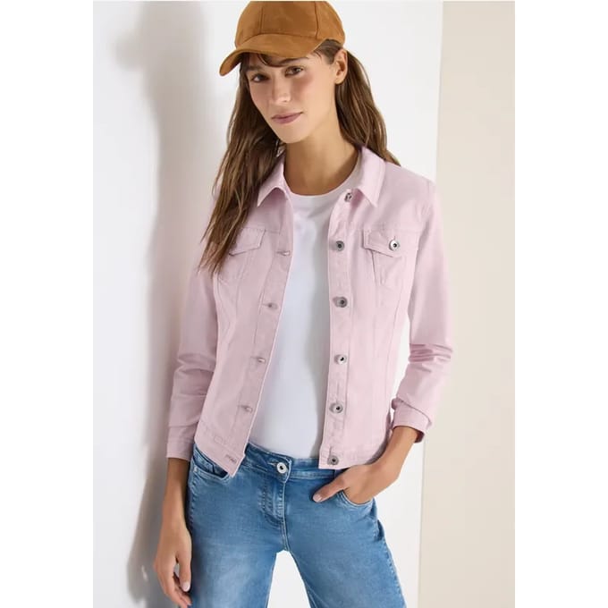 Denim jack in een gekleurde denim look