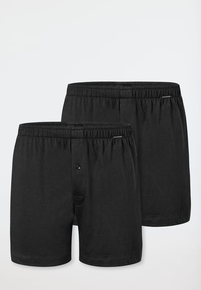 Boxershorts, set van 2, jersey, zwart - Boxershorts in multipacks 14