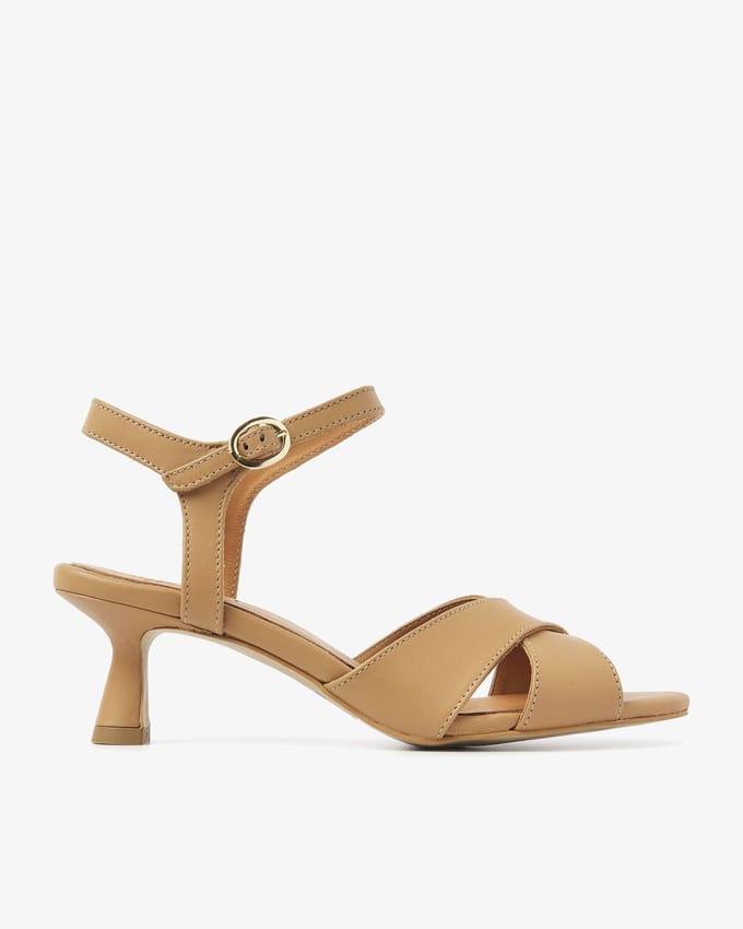 VIA VAI Lily Ruth Sandalen Dames - Leer - Beige - Maat 40