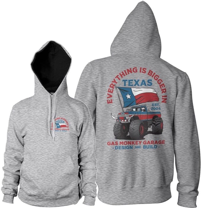 Gas Monkey Garage Hoodie 'Everything Is Bigger In Texas' GMG-3-GMG101-H94-14