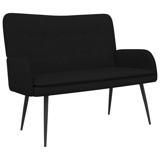 vidaXL - 2-Zits - Sofa - Zwart - 115 - x - 61 - x - 87 - cm - Stof