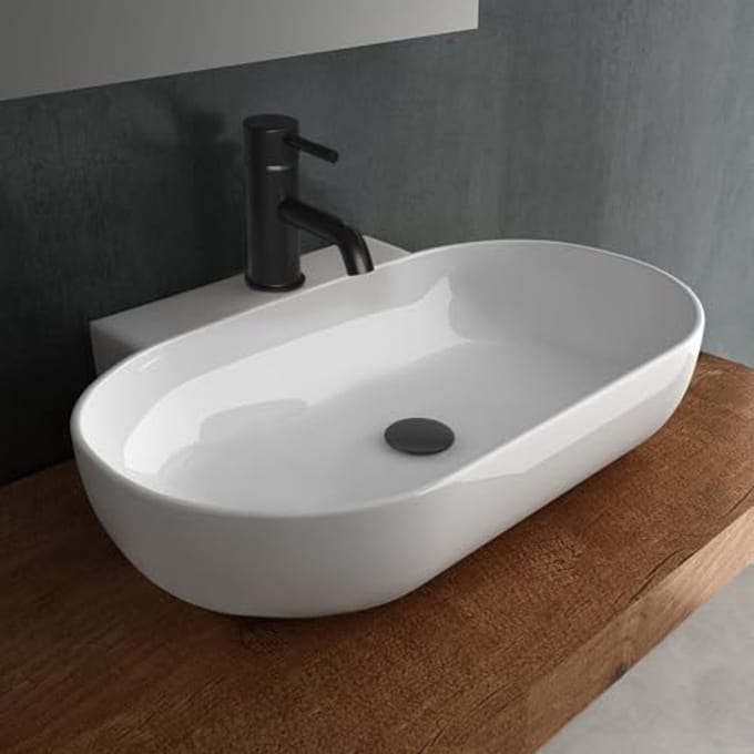 Solidchoice - Ovale Gastentoilet Wastafel voor Wandmontage