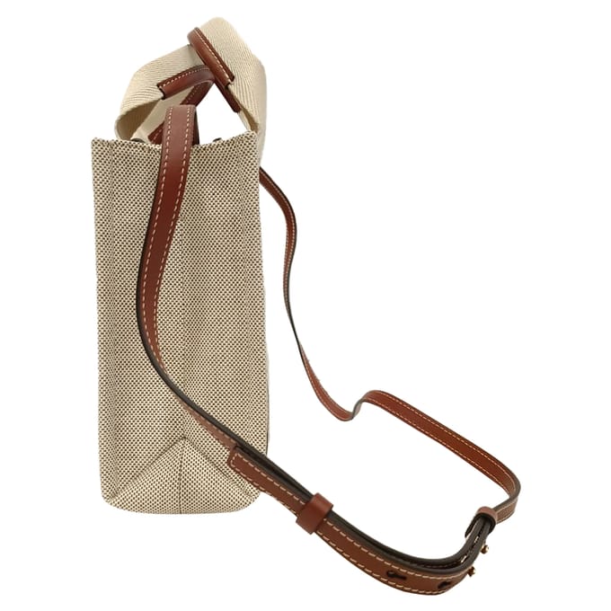 Chloé Small Woody Tote Bag in beige katoenen canvas