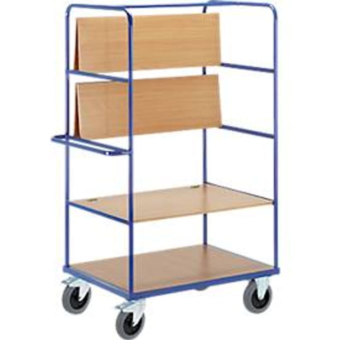 Etagewagen, 3 inklapbare etages, 1000 x 800 mm