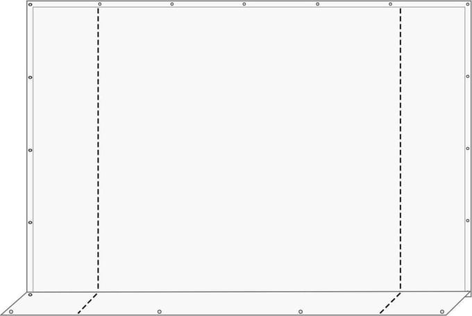 Partytent eindwand 3 meter | Met ritsen | PVC