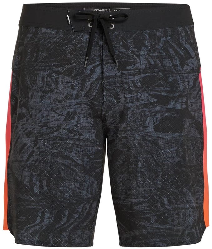 O'Neill Heren Boardshort Lang Zwemshort Hyperfreak Tech Panel 19'' Zwart/Roze/Oranje - Maat 31