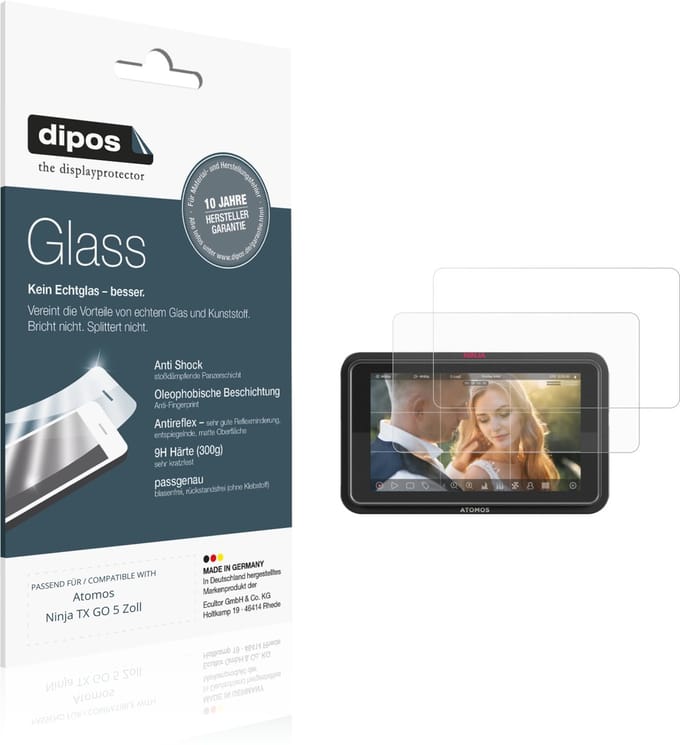dipos – 2x Matte Pantserfolie geschikt voor Atomos Ninja TX GO 5 Zoll | 9H Screenprotector