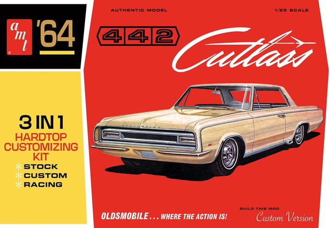AMT Modelbouwpakket Auto - 1066 1964 Oldsmobile Cutlass 442 Hardtop - Amerikaanse Auto Plastic - 1:25 - Modelbouw