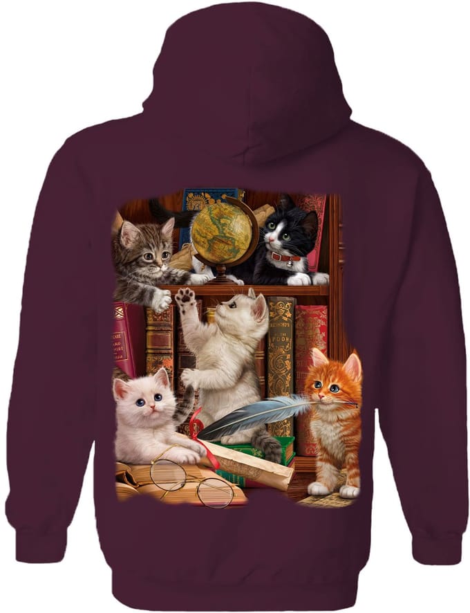 Kittens In The Library The Coloured House Hoodie M