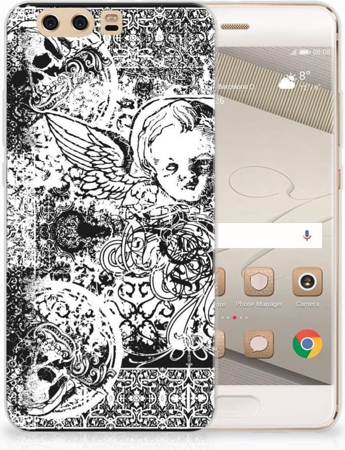 Silicone Back Case Huawei P10 Plus Skulls Angel