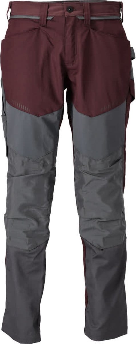Mascot Customized Broek met kniezakken 22479-230 - bordeaux/steengrijs - C52 - 90