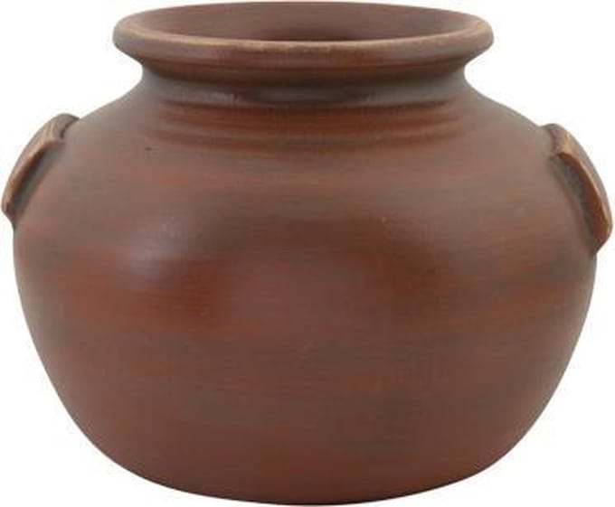 Vaas Orient Bruin 29x29xh21cm Rond Aardewerk