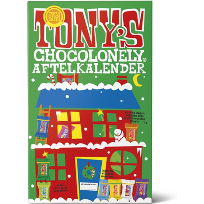 Chocolade Tony's Chocolonely Kerst big Tiny calendar 225gr assorti