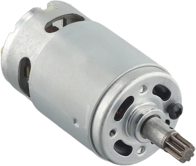 DC Motor - Micro Motor - Mini Zaag - 8 Tanden - 18 Volt - Zilver