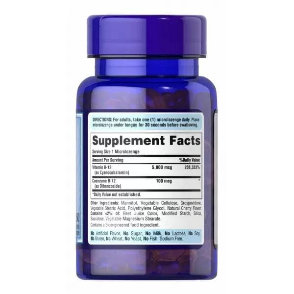 Puritan's Pride - Vitamine B-12 5000 mcg Sublinguaal 60 Microlozenges