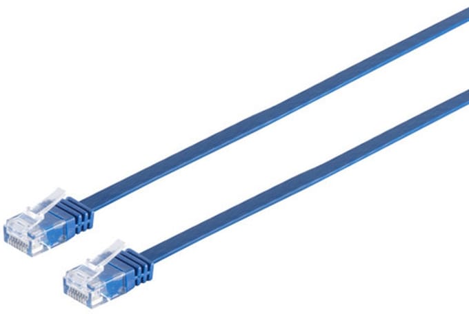 Patchkabel-Flachkabel U/UTP cat. 6 slim blau 2m