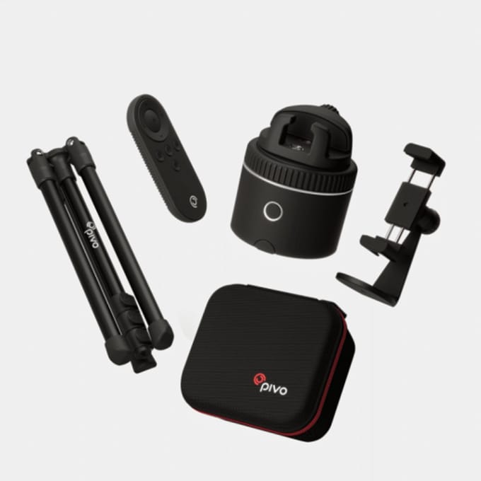 Pivo Pod - Essential Pack - Complete AI Tracking Set met Statief & Travel Case - Zwart/Rood
