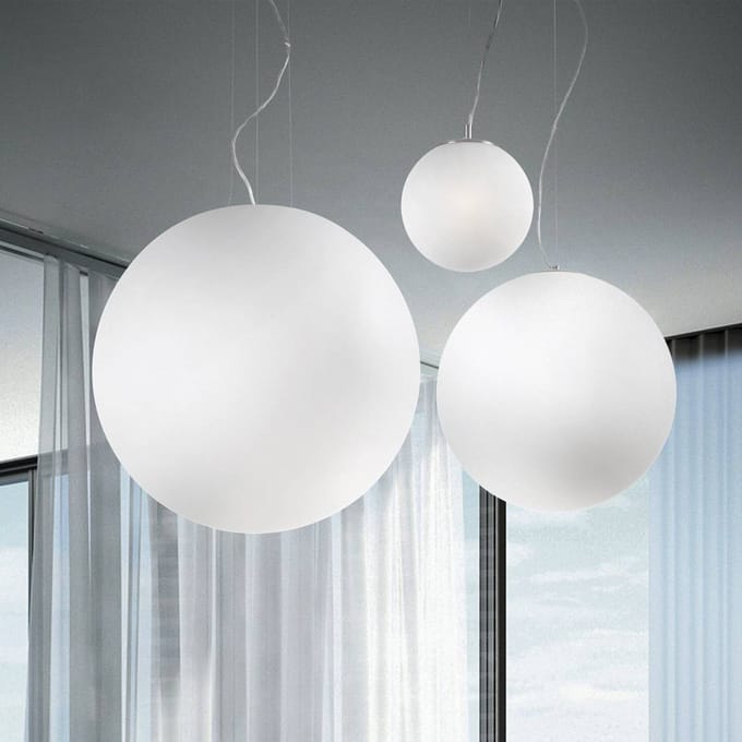 Ideal Lux hanglamp Mapa, Ø 20 cm, opaalglas, bol