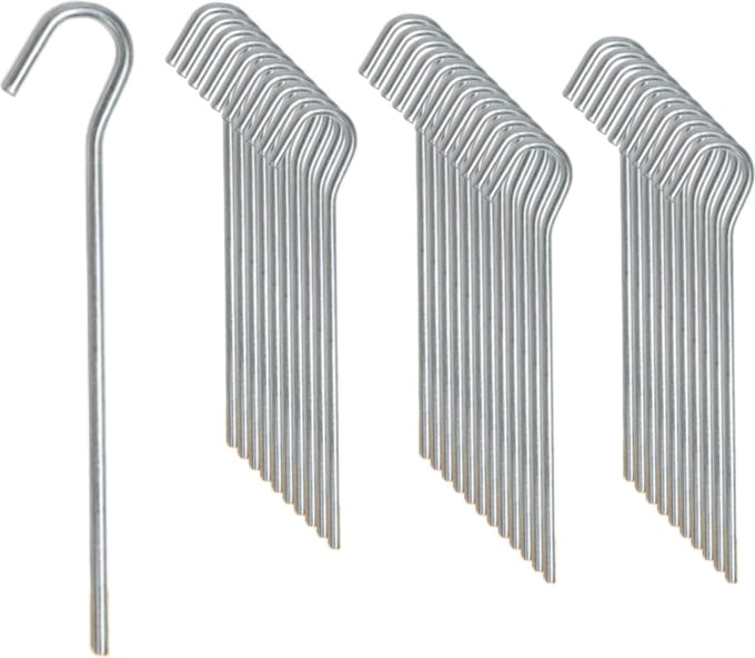 Tentharing | Grondpen | 30 Stuks | Ø5 x 230mm / 30mm | Stalen Staaf | Stormharing RVS