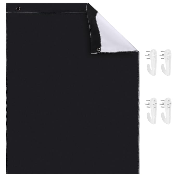 Andoer 1.5 * 2M/ 5 * 7ft Tweekleurige Achtergrond Wasbaar Achtergrandscherm Polyester Katoen Materiaal wit/zwart