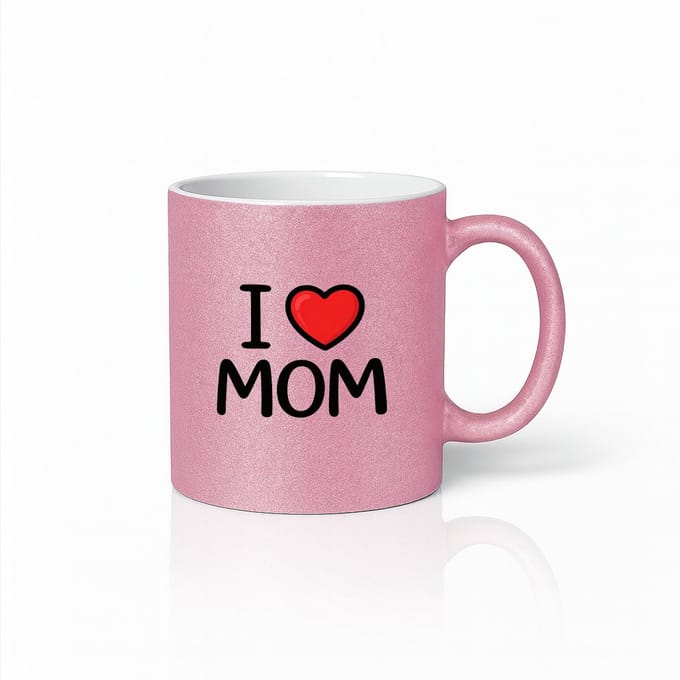 I Love Mom Keramische Mok - Moederdag Cadeau - Roze - 330 ml