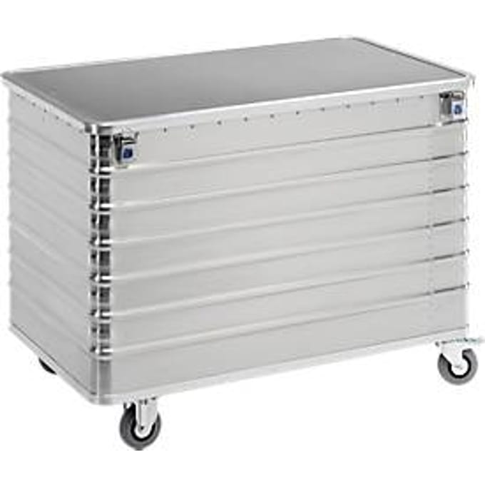 Transportwagen van aluminium, met scharnierend deksel, 656 l