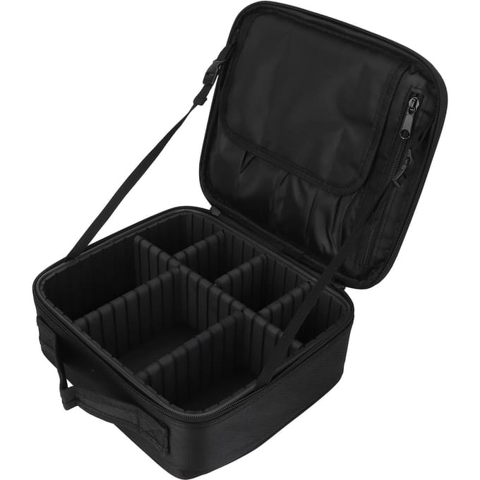 Make-up Treinkoffer Multifunctionele Reis Make-up Koffer met Verstelbare Verdelers voor Vrouwen en Meisjes Zwart black