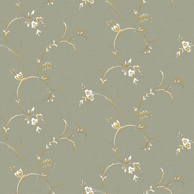 Duro Vliesbehang 523-03 - Gammalsvenska klassiker - Botanisch Groen - 53cm x 10.05m
