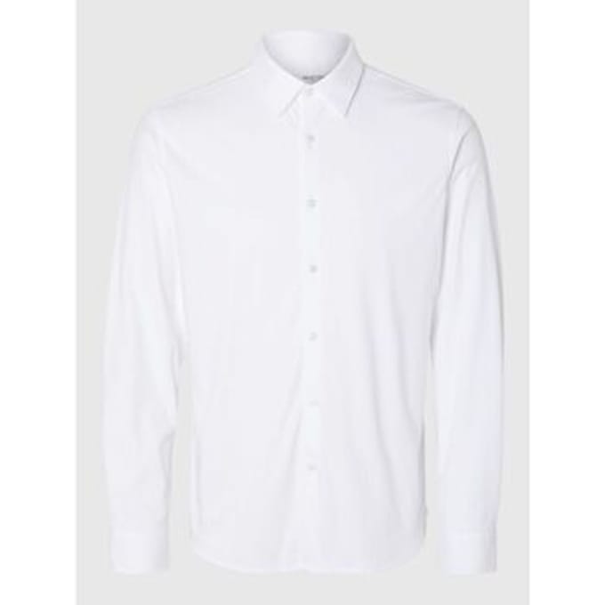 Overhemd Lange Mouw Selected 16094593 JERSEY SHIRT-BRIGHT WHITE