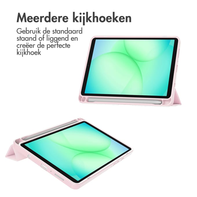 imoshion Tablet Hoes - Geschikt voor Samsung Galaxy Tab A9 Plus / Galaxy Tab A11 Plus - Trifold Hardcase Bookcase - Roze