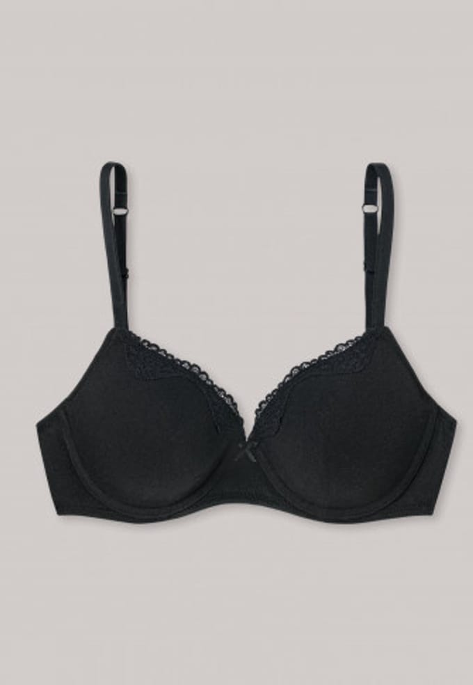 SCHIESSER Pure Cotton bh (1-pack) - dames beugel-bh zwart