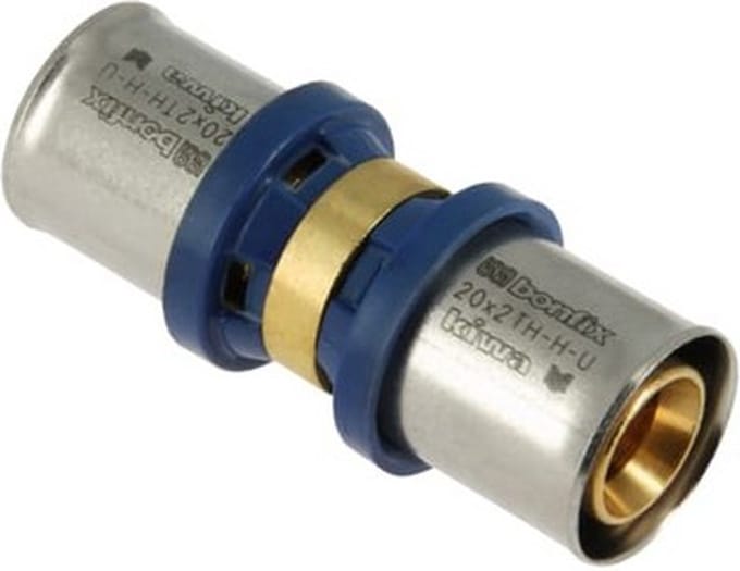 Bonfix alu-pers rechte koppeling 20x20x2mm