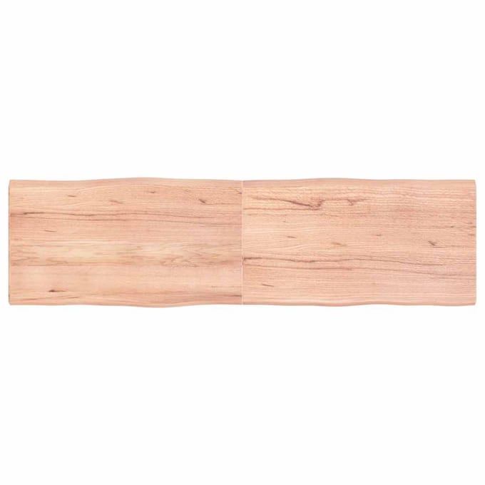 vidaXL - Tafelblad - natuurlijke - rand - 180x50x(2-4) - cm - eikenhout - lichtbruin