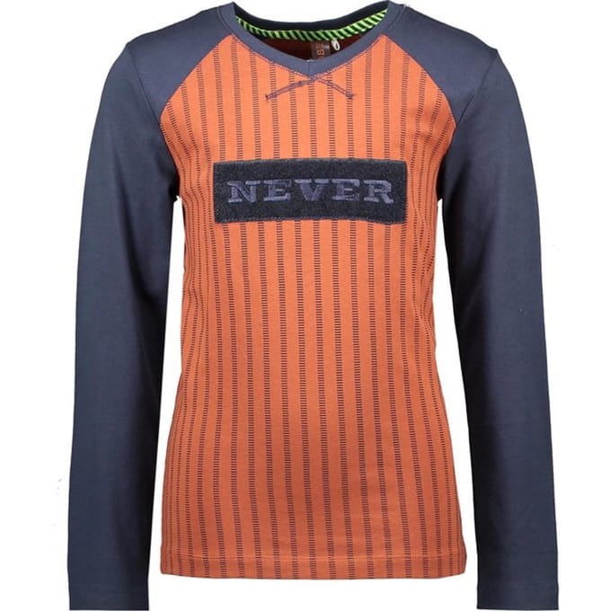 B-nosy - Maat 104 - Jongens T-shirt - Baseball cognac