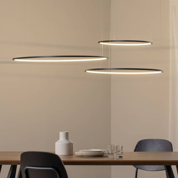 Milagro Lighting LED hanglamp Saturno, zwart, 3-lamps, metaal, 4.000 K