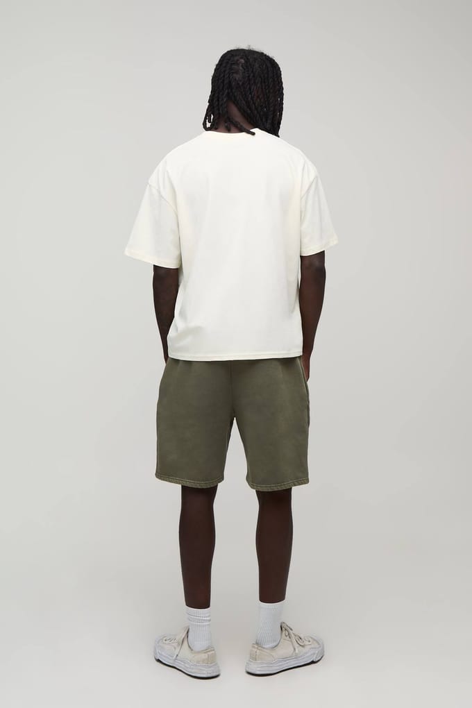 Essentiële Gewassen Relaxed Fit Short | Washed Khaki | Size XS
