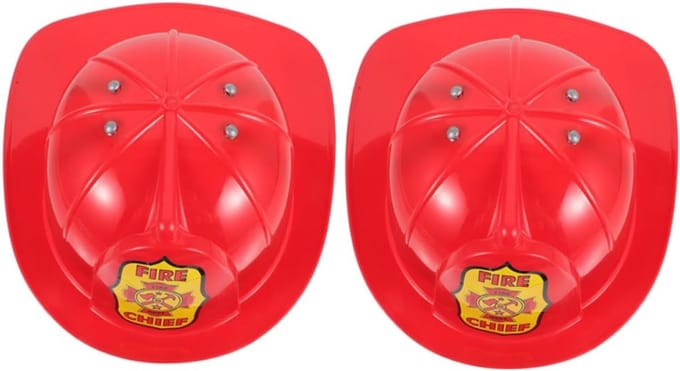 Kinder Brandweerhelm - Feest Hoed - Rollenspel Kostuum - Stevige Constructie - 29x23x11 cm - Rood