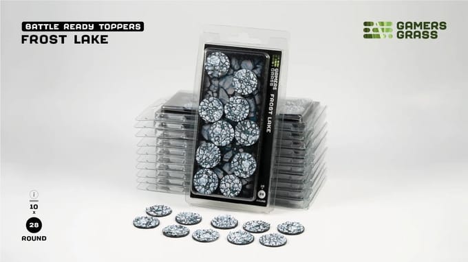 Frost Lake Bases Pre-Painted (10x 28mm Round)