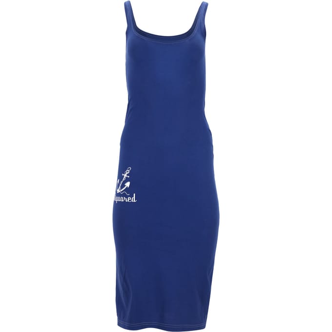 Dsquared2 mouwloze midi-jurk van blauw katoen