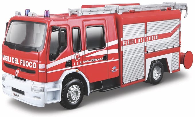 Bburago Renault Premium - Modelauto - Schaal 1:50 - Rood/Wit/Zilver