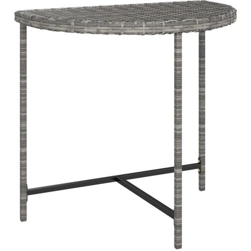 vidaXL - Tuintafel - 80x50x75 - cm - poly - rattan - grijs