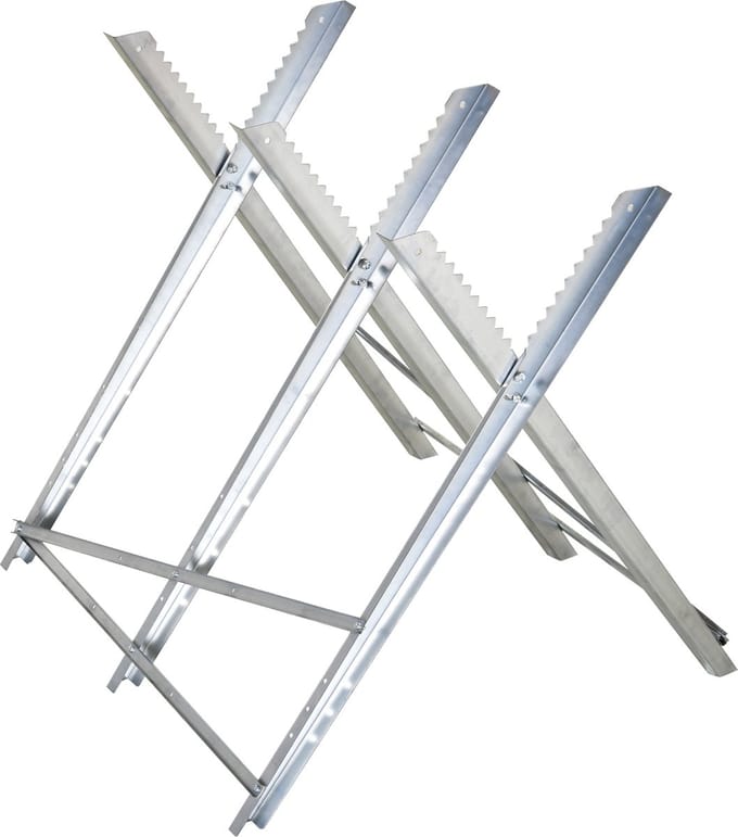 DURHAND-Sägebock-Metall-83L x 83B x 79H cm -Silber