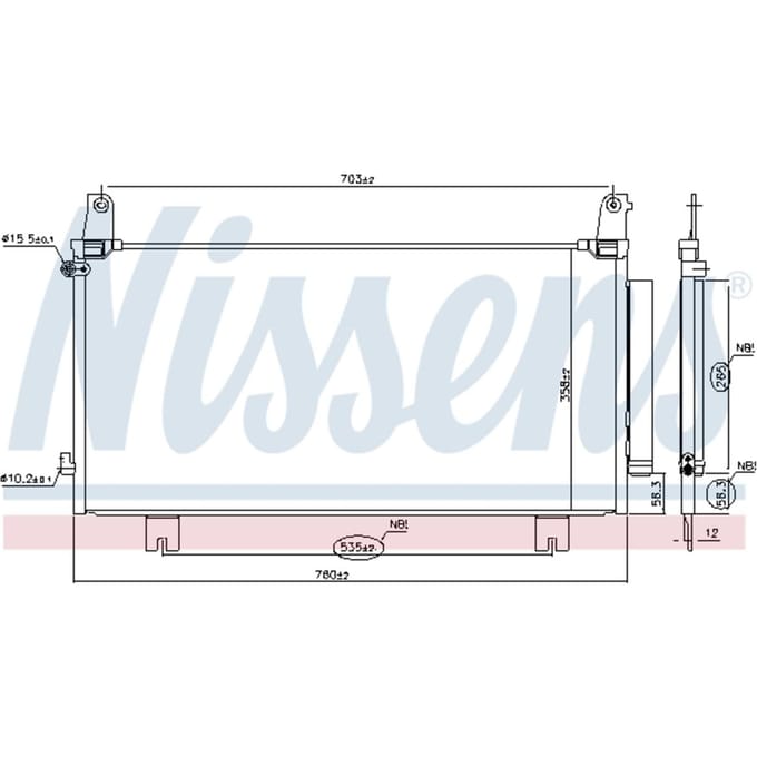 Condensator, airconditioning NISSENS 941219