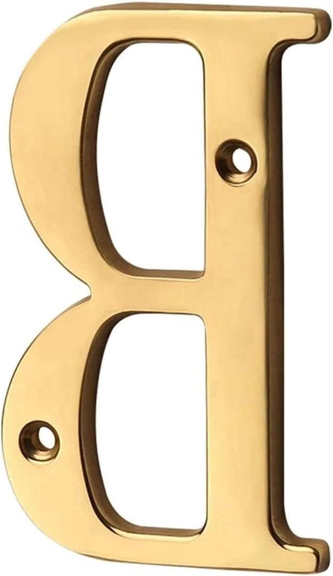 Huisnummer Messing - Adresbord Metaal - Huis Identificatie - Zwevend 3D Effect - 101mm Hoog - Goud