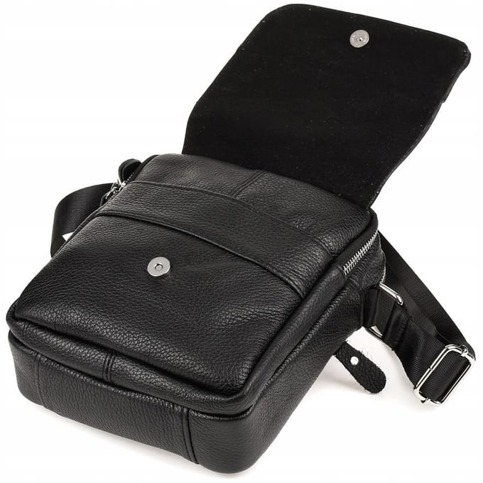 Leren Herentas Schoudertas Beltimore F56 - Zwart