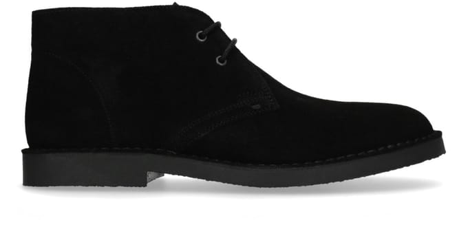 Manfield - Heren - Zwarte suède desert boots - Maat 46